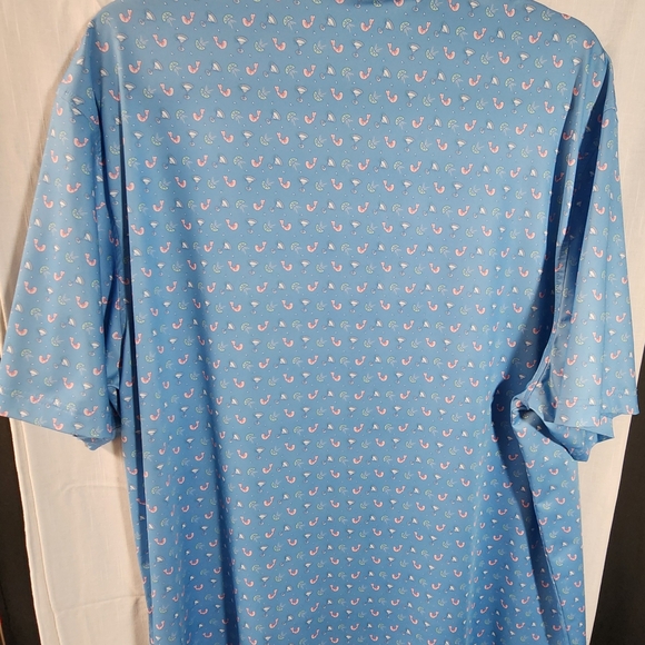 Vineyard Vines Light Blue Polo with Whale Pattern - Picture 4 of 4